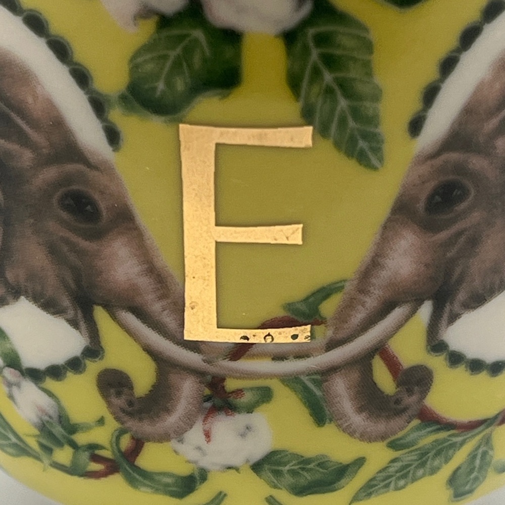 Anthropologie x Lou Rota “E” Elephant Mug with Gold Trim - Picture 8 of 14